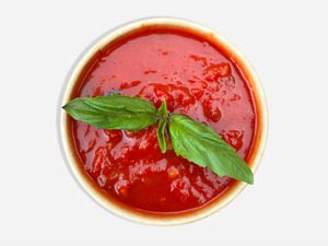 Spicy Arrabbiata pasta with tomato and chili flakes, handmade at Pastasole New York